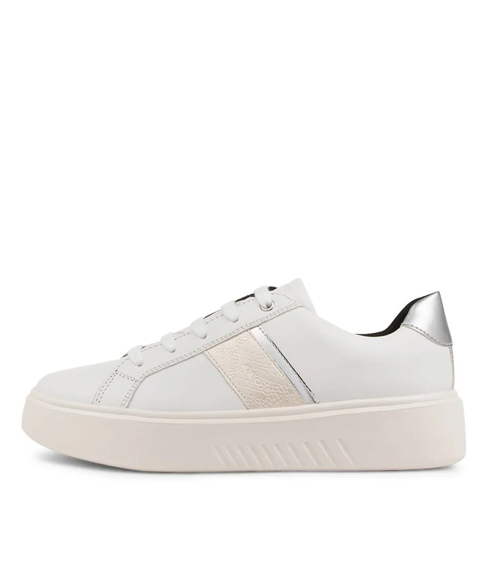 GEOX D Nhenbus White Leather Sneakers