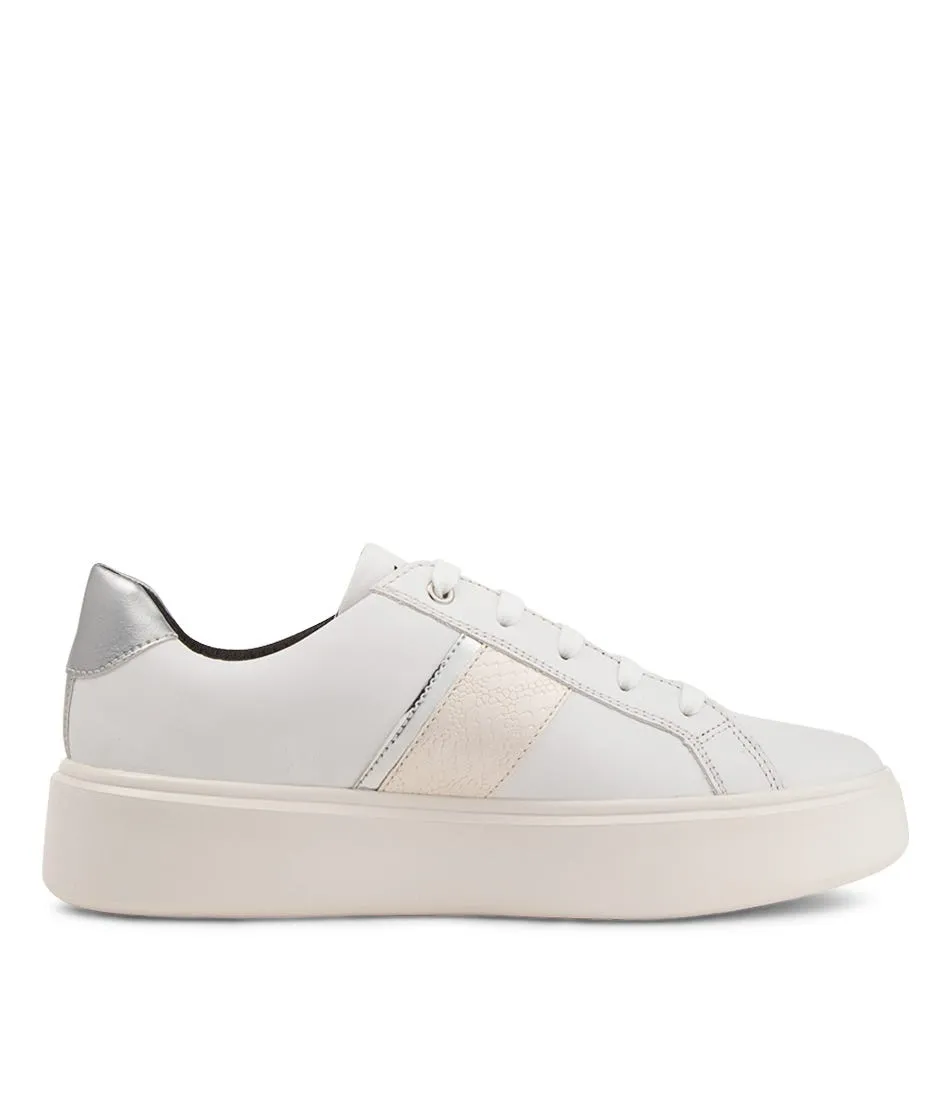 GEOX D Nhenbus White Leather Sneakers