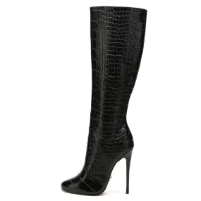 Giaro BRANDY BLACK CROCK KNEE BOOTS