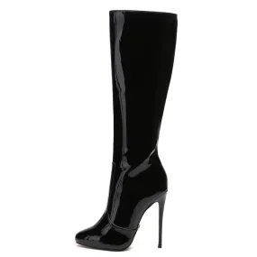 Giaro BRANDY BLACK SHINY KNEE BOOTS