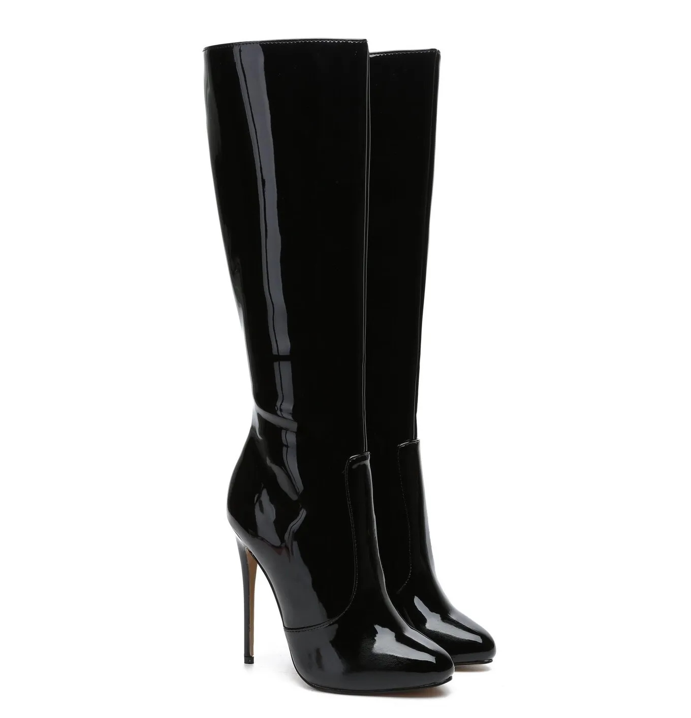 Giaro BRANDY BLACK SHINY KNEE BOOTS