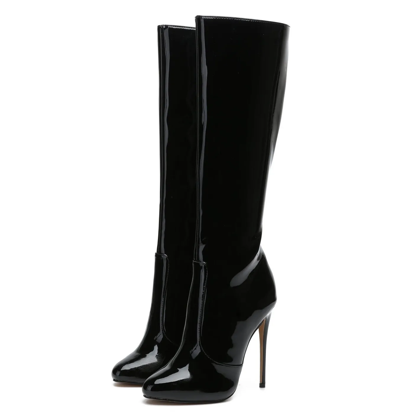 Giaro BRANDY BLACK SHINY KNEE BOOTS