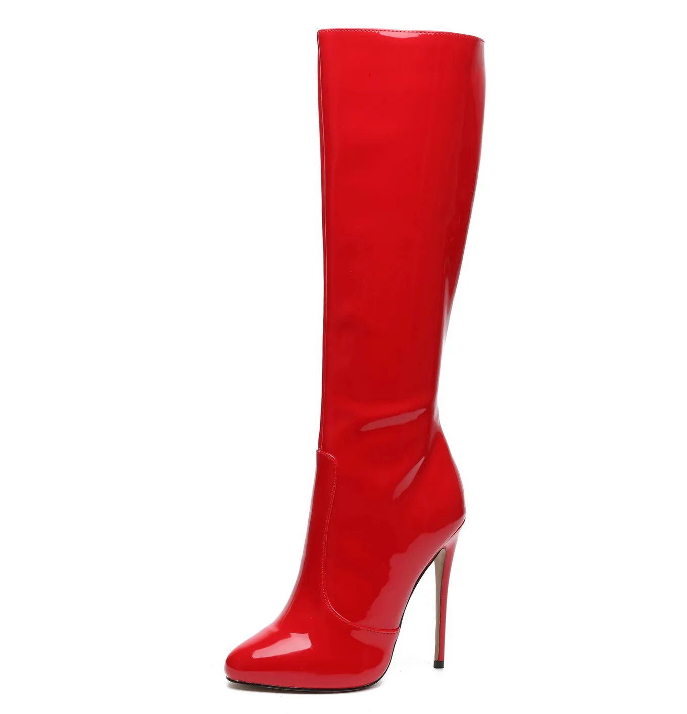 Giaro BRANDY RED SHINY KNEE BOOTS