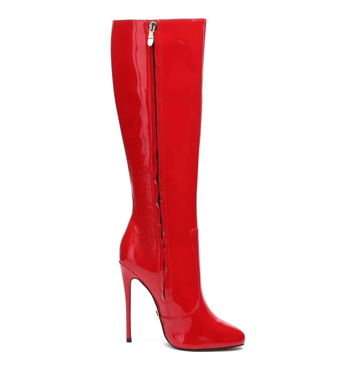 Giaro BRANDY RED SHINY KNEE BOOTS