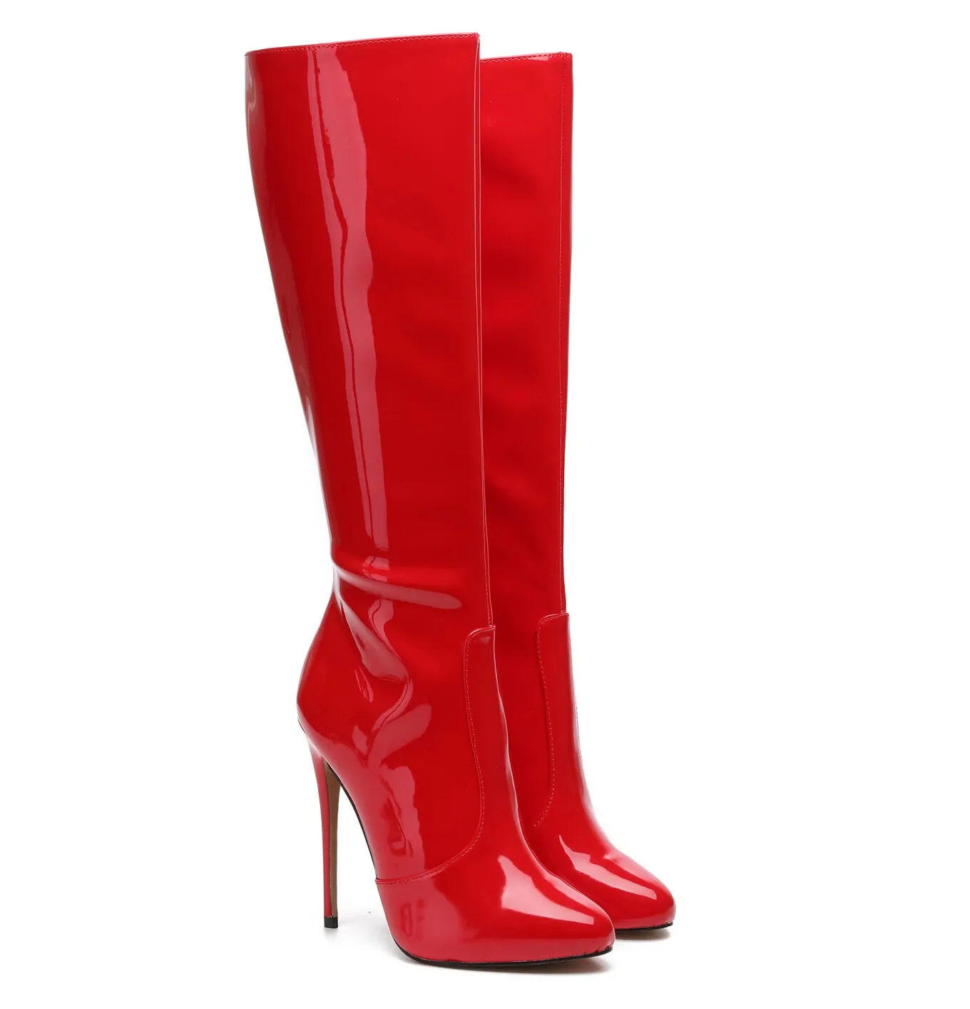 Giaro BRANDY RED SHINY KNEE BOOTS