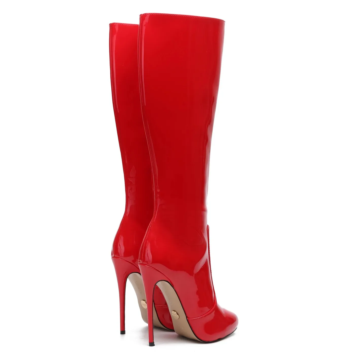 Giaro BRANDY RED SHINY KNEE BOOTS