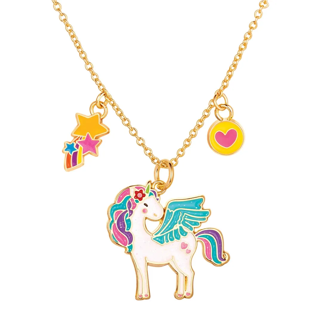 Charming Whimsy Unicorn Glitter Necklace for Girls