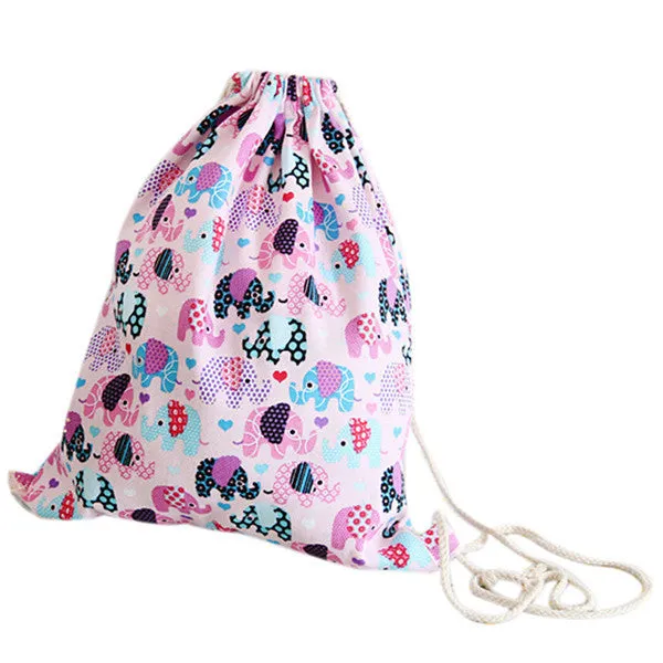 Girls' Casual Animal Print Drawstring Backpack for Teens