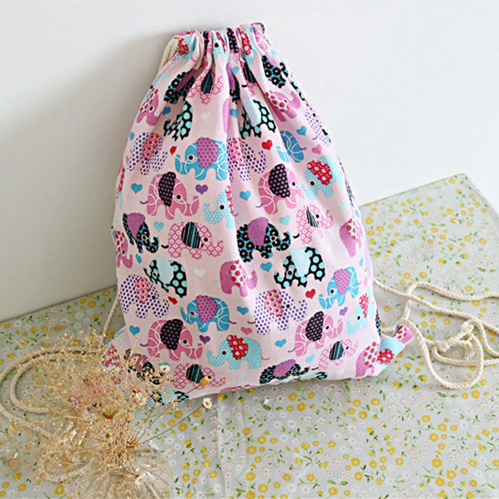 Girls' Casual Animal Print Drawstring Backpack for Teens