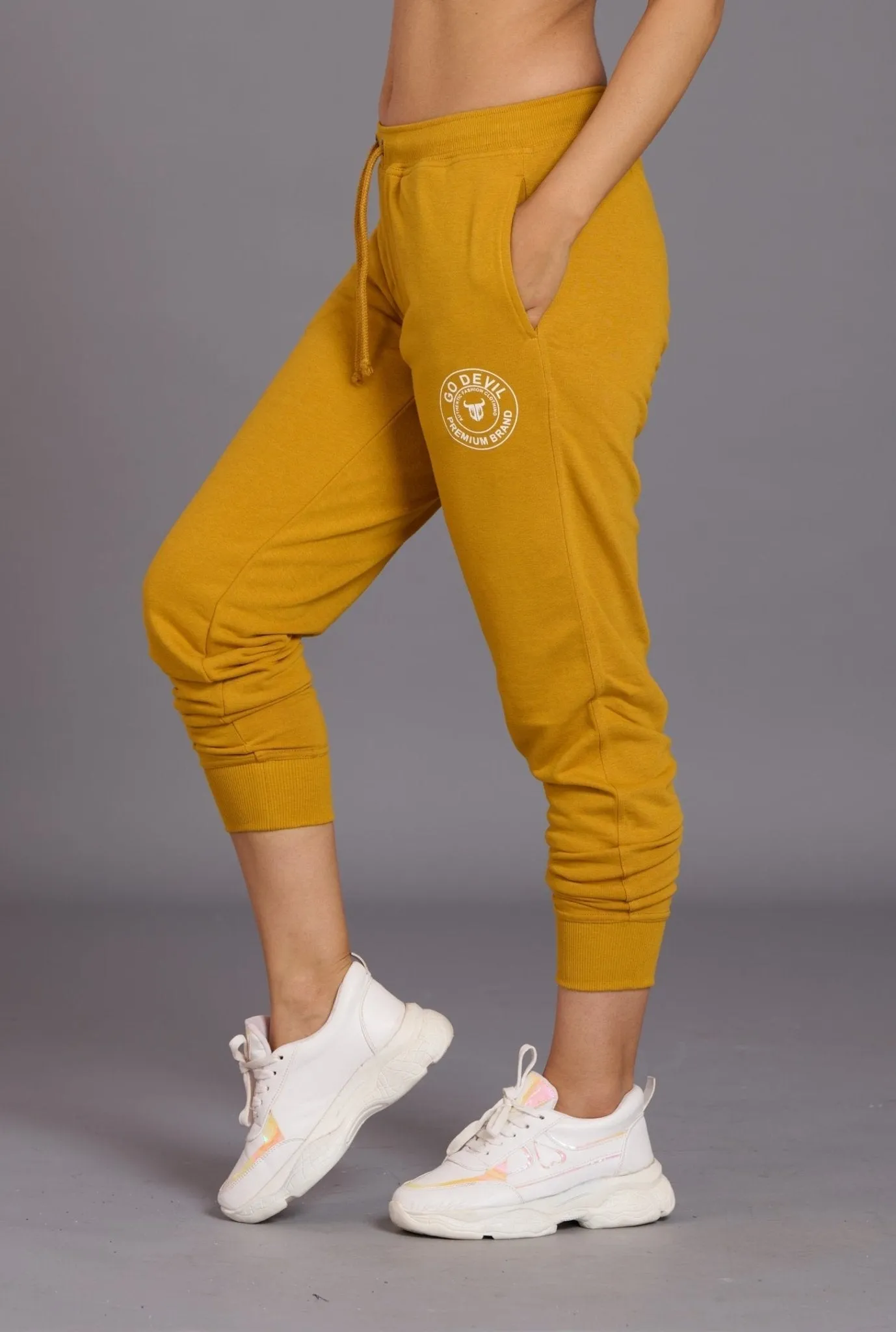 Go Devil Premium Brand Ochre Joggers for Women