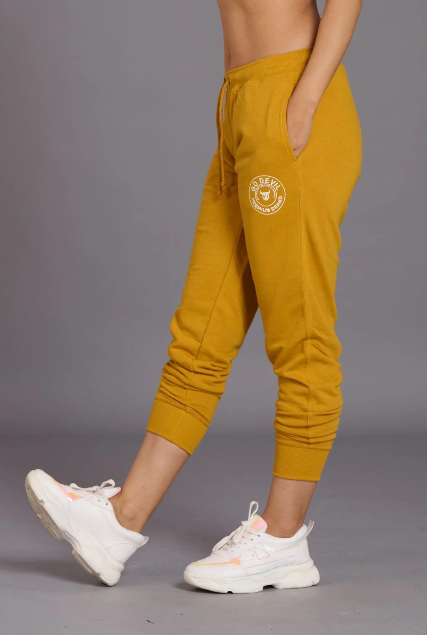 Go Devil Premium Brand Ochre Joggers for Women