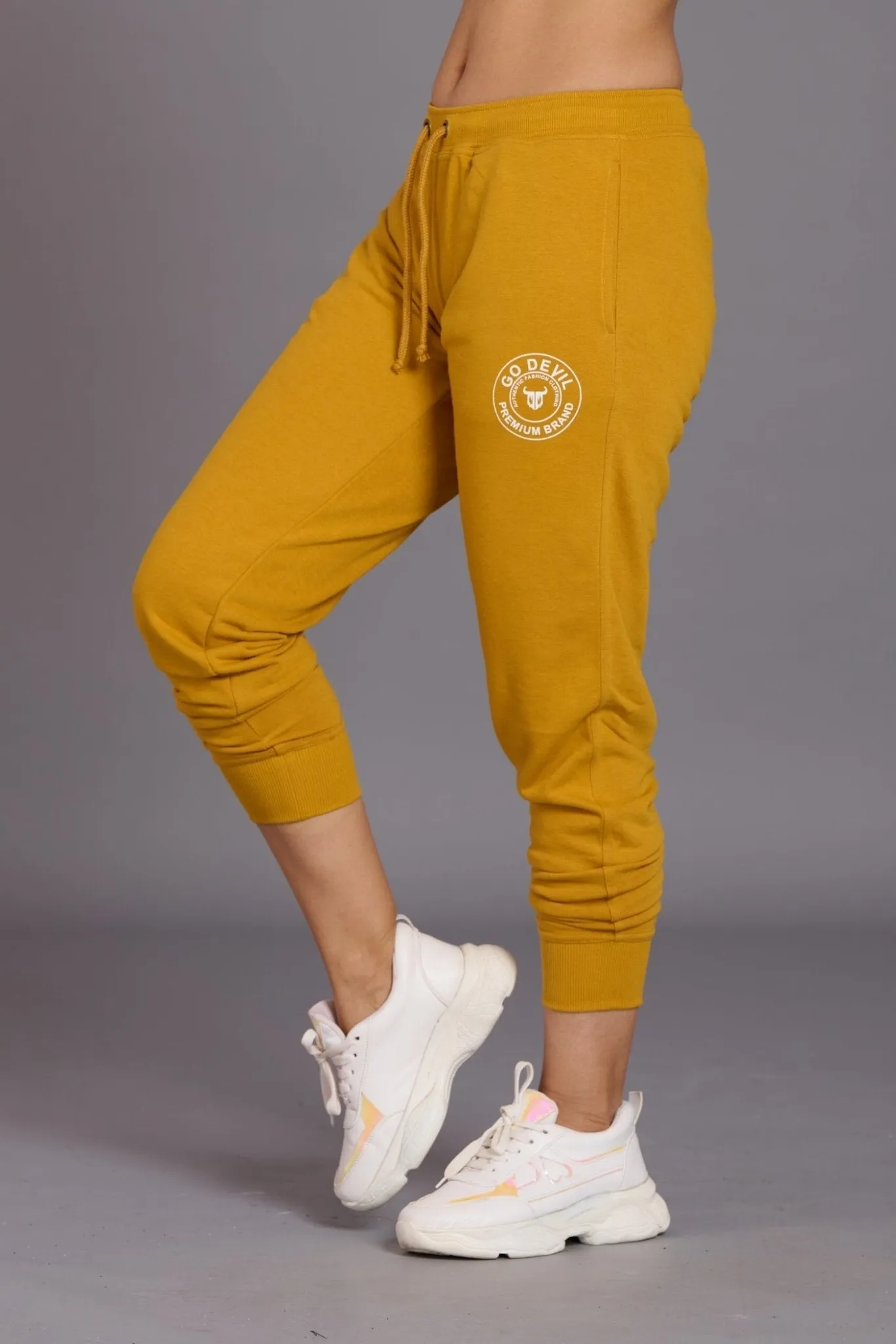 Go Devil Premium Brand Ochre Joggers for Women