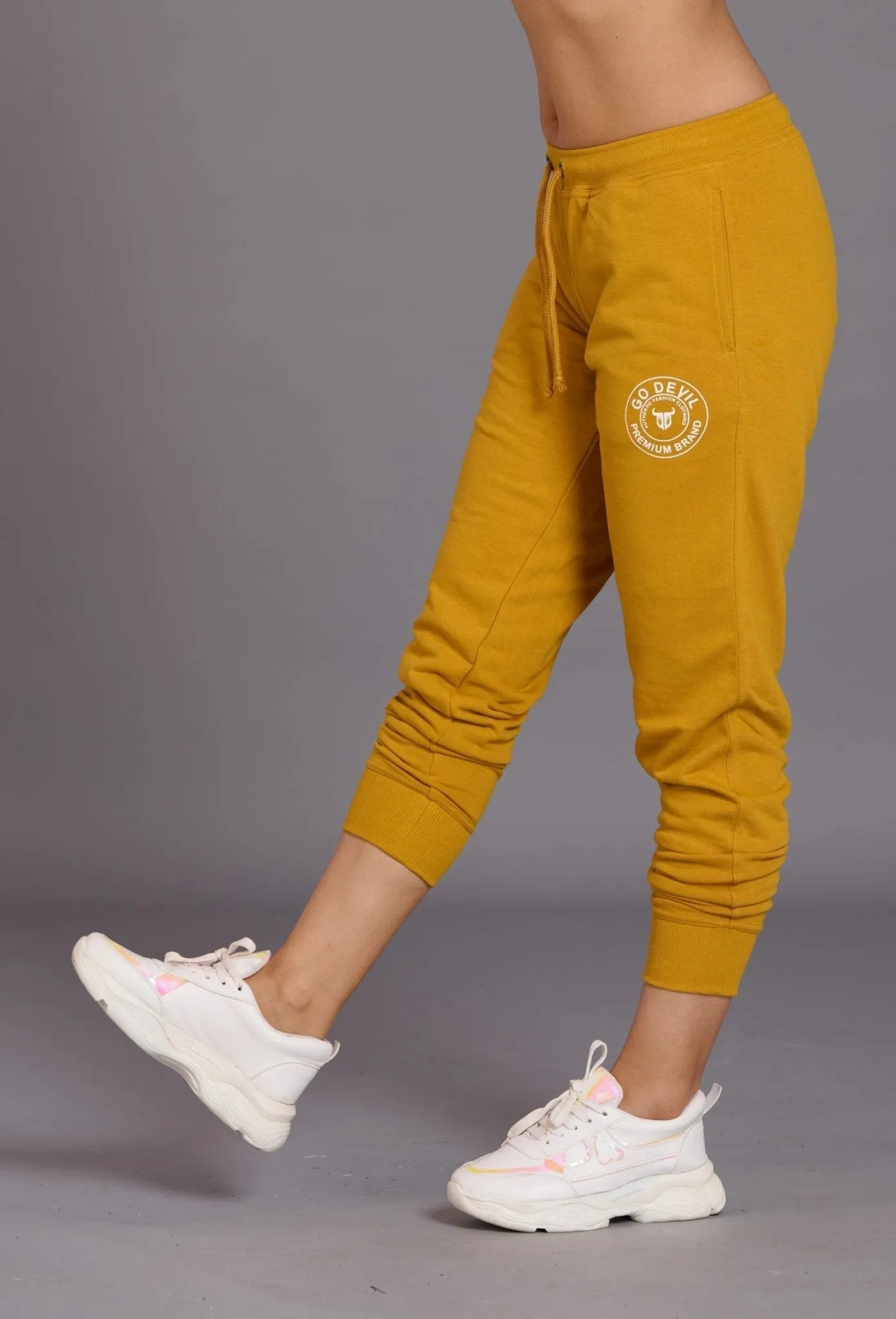 Go Devil Premium Brand Ochre Joggers for Women