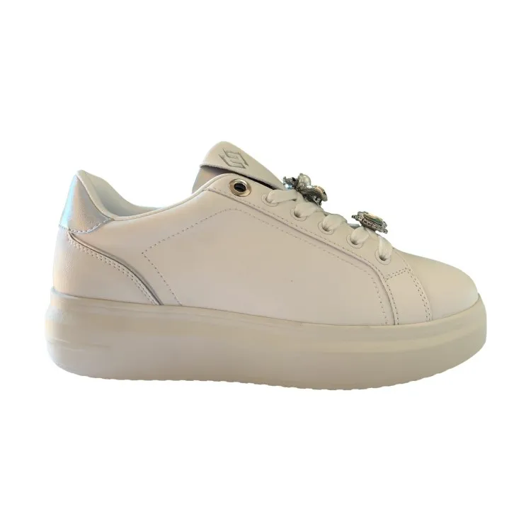 Gold & Gold GB815 White Silver Women's Sneakers