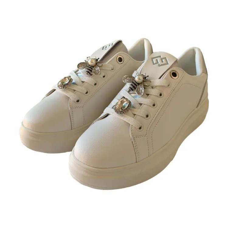 Gold & Gold GB815 White Silver Women's Sneakers