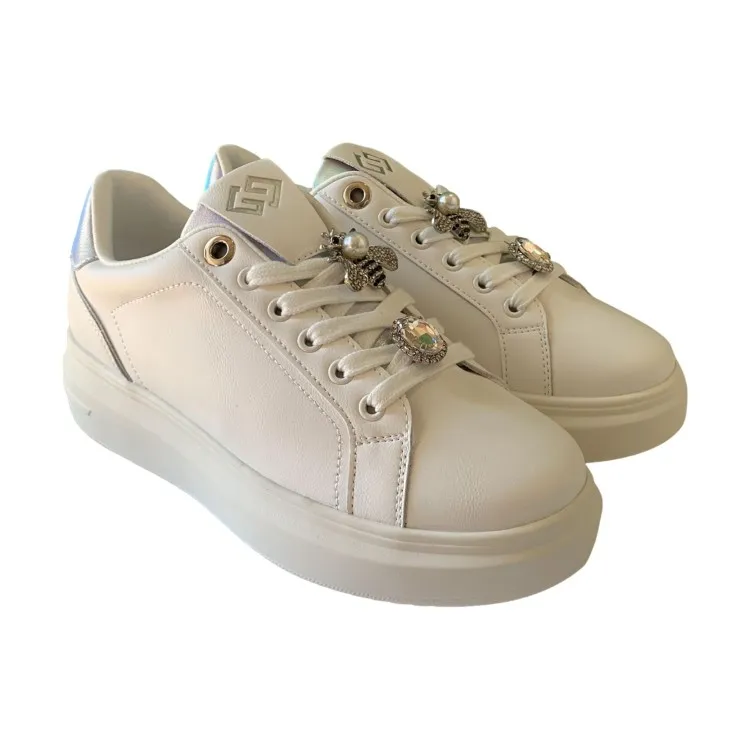 Gold & Gold GB815 White Silver Women's Sneakers