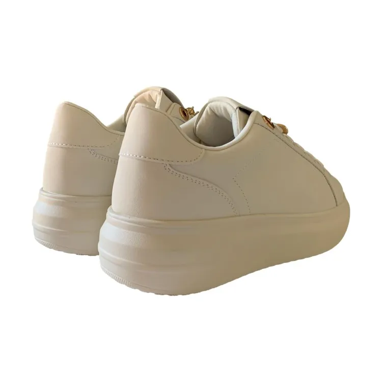 Beige Sneakers Gold & Gold Women's Shoes