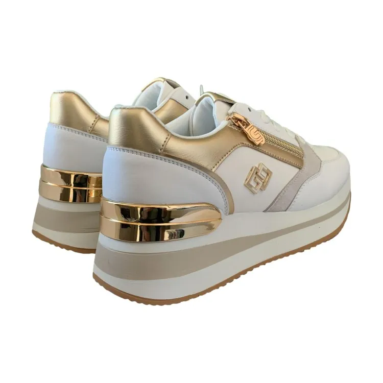 Gold & Gold GB836 Women's White Sneakers.