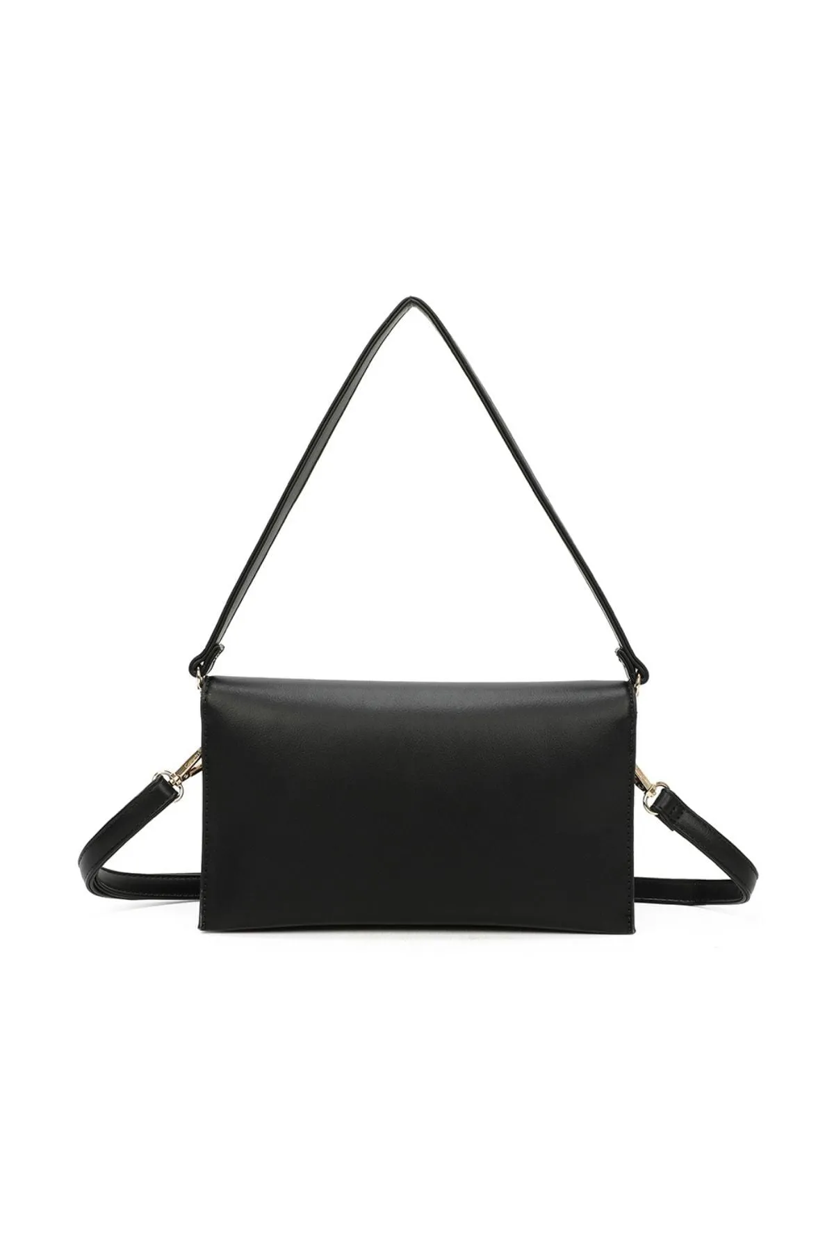 Gold Clasp Envelop Bag in Black