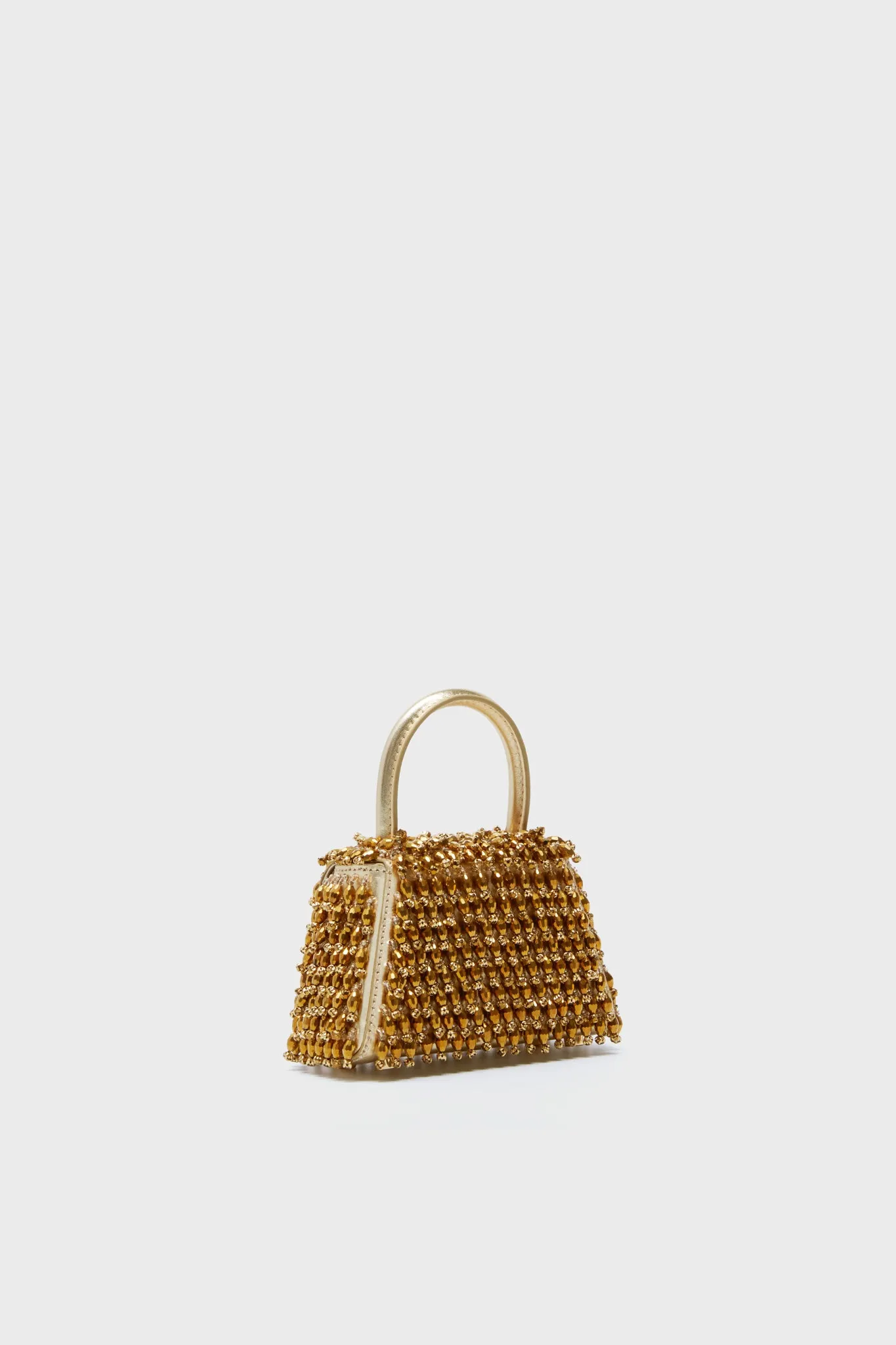 Gold Crystal Embroidery Micro Bag