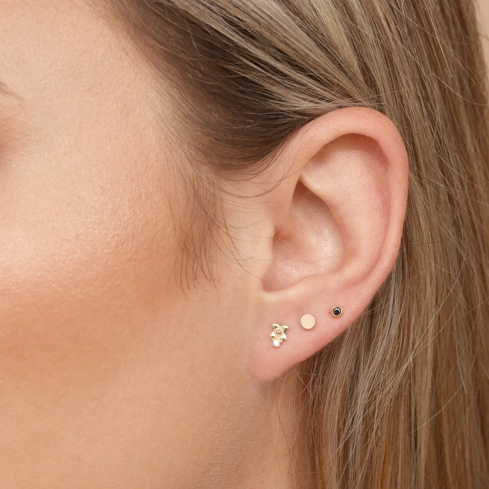 Gold Disc Flat Back Stud - Gold Earring - Minimalist Jewelry