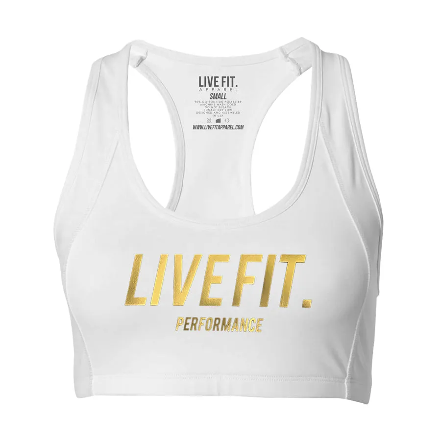 Gold Edition Sports Bra - White