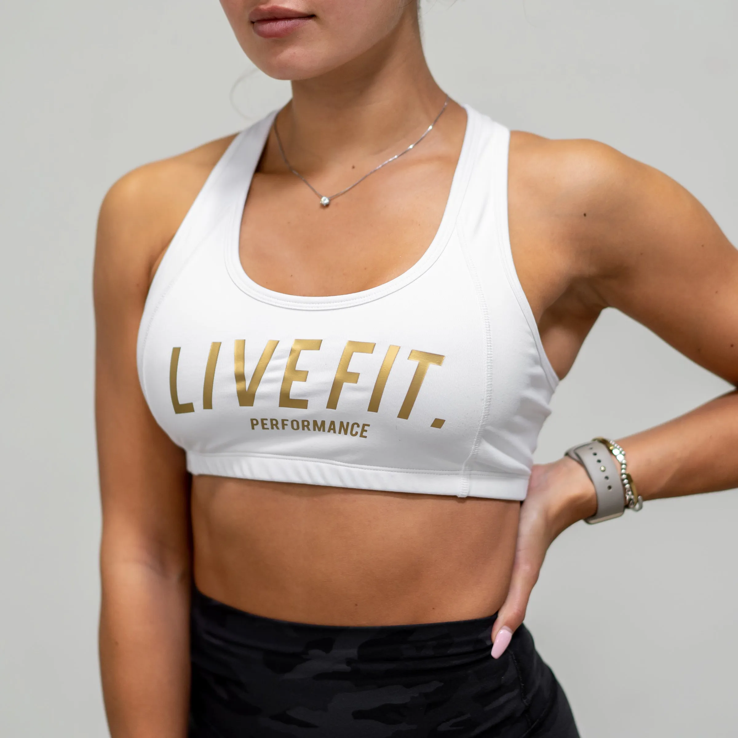 Gold Edition Sports Bra - White