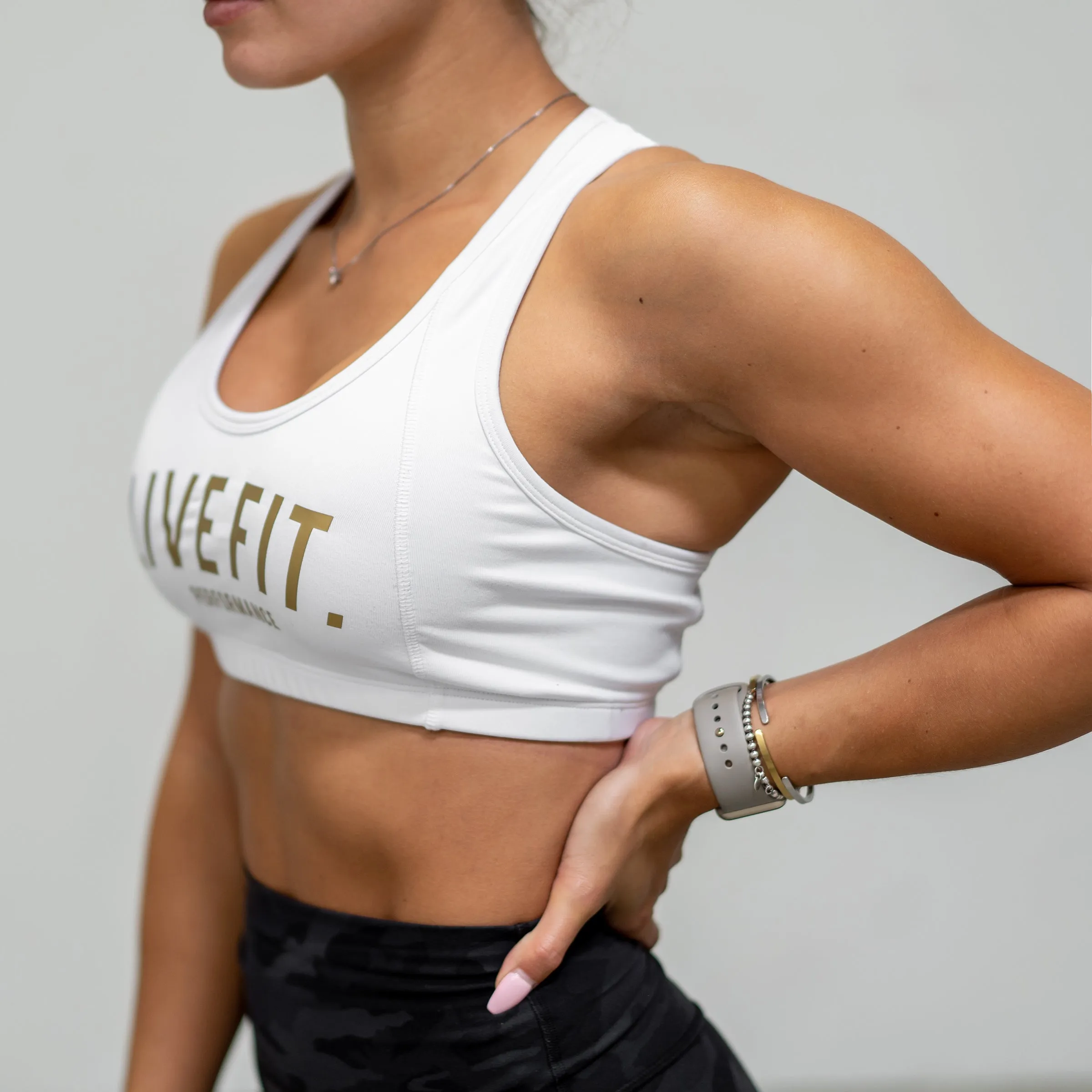 Gold Edition Sports Bra - White