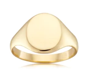 Gold Oval Signet Ring