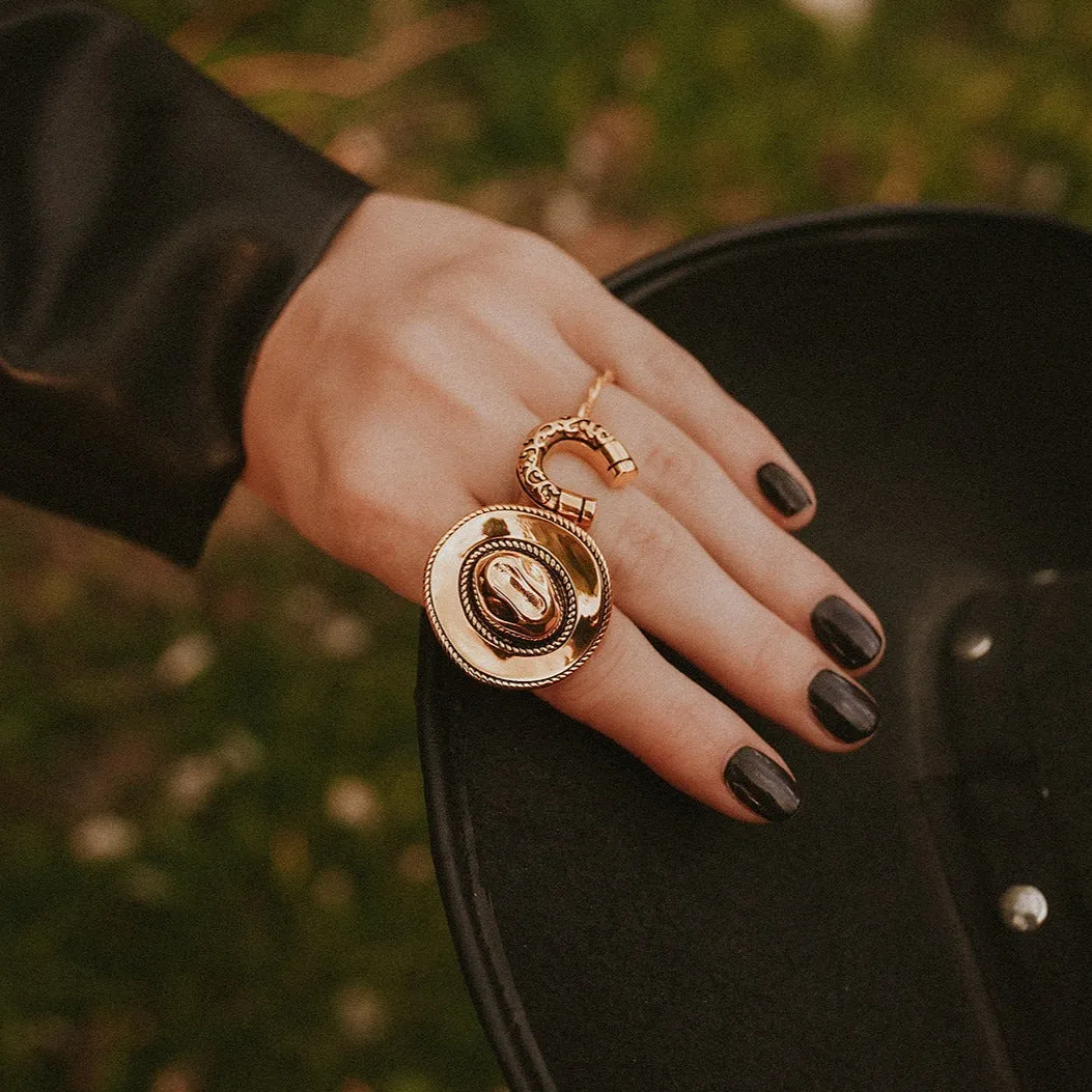 Gold Rodeo Hat Ring Cowboy