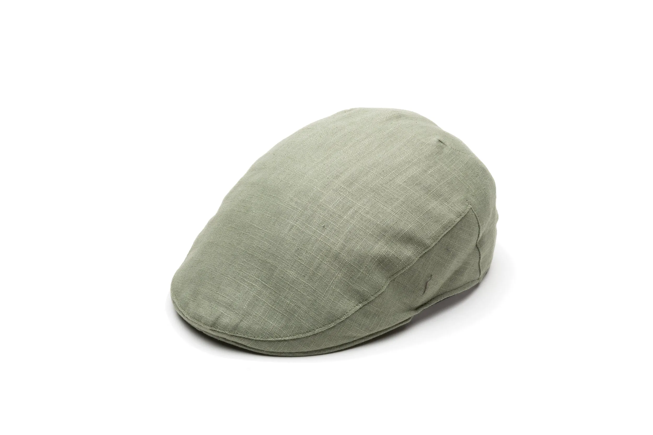 Green Linen Flat Cap