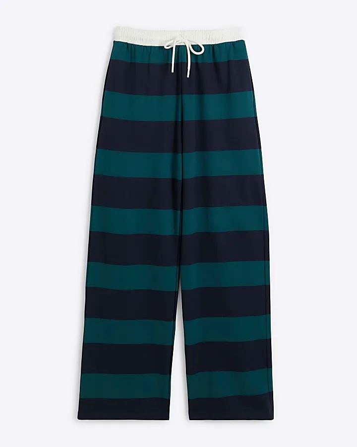 Green Striped Joggers