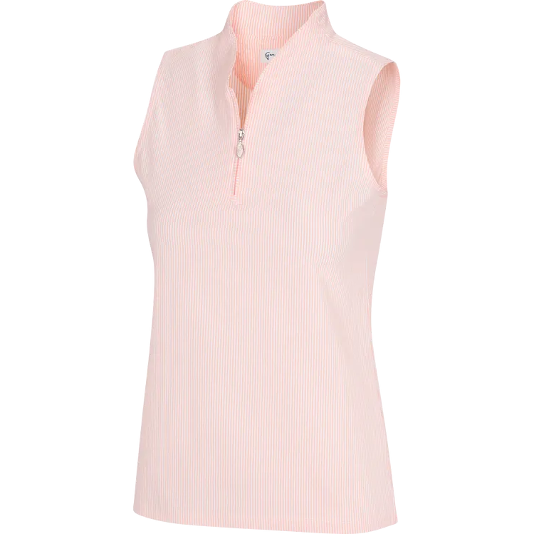 Greg Norman Monaco Seersucker Sleeveless Women's Polo Shirt
