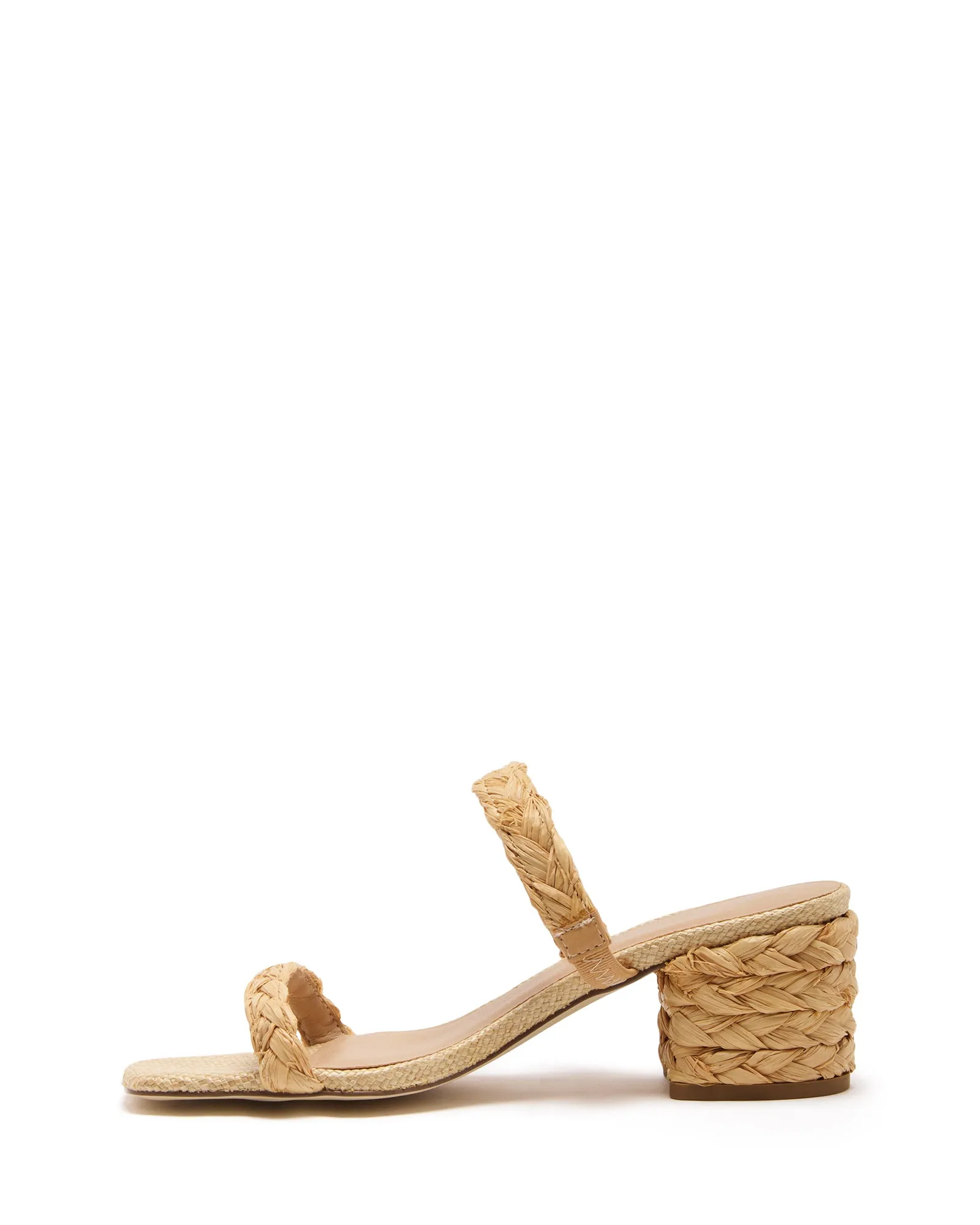 Greta Heel Natural Raffia