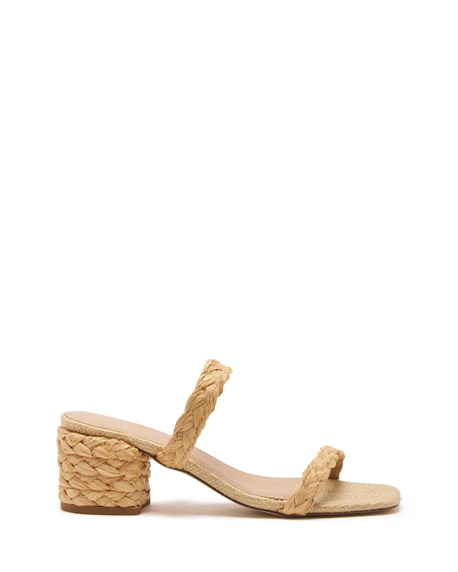 Greta Heel Natural Raffia