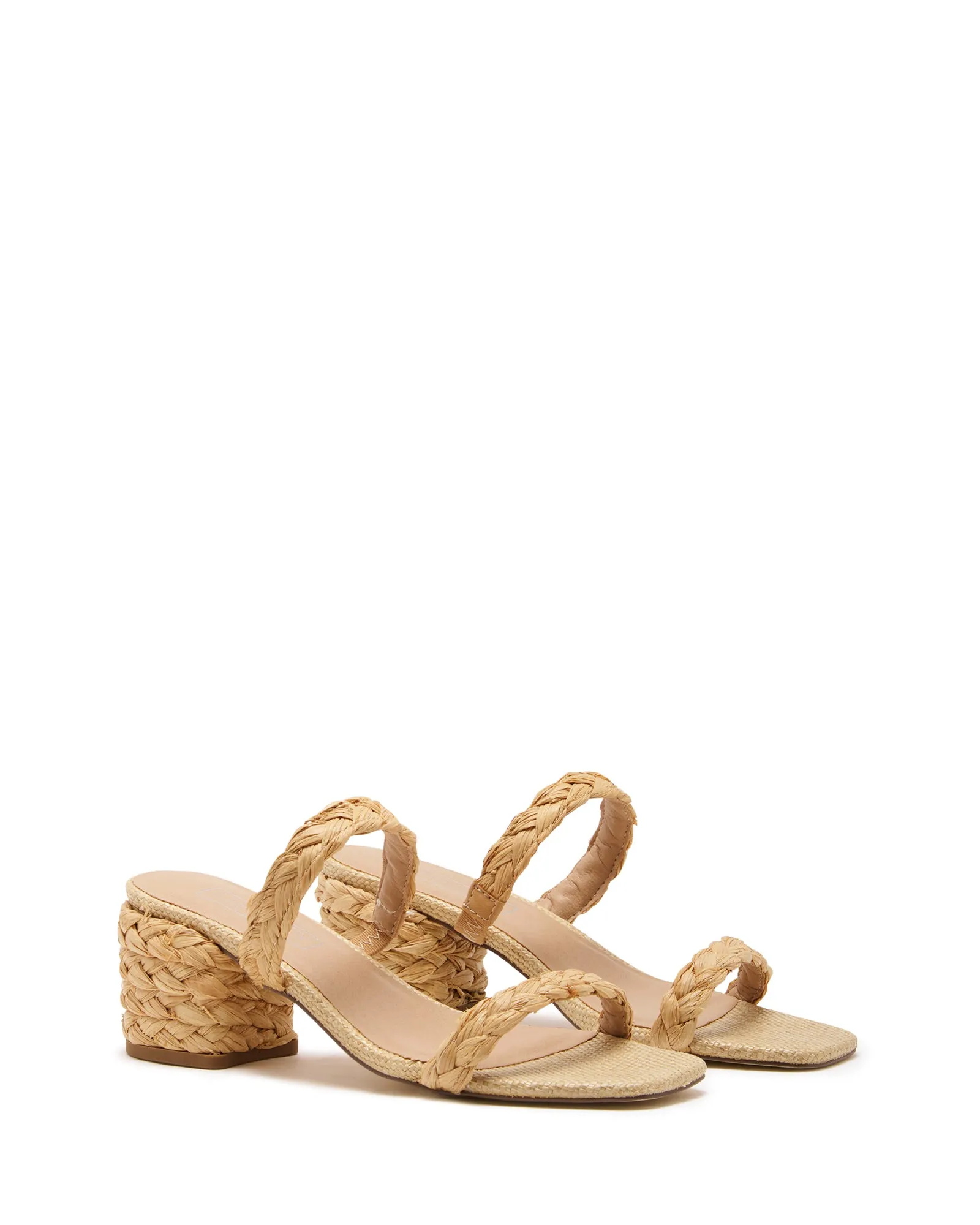 Greta Heel Natural Raffia