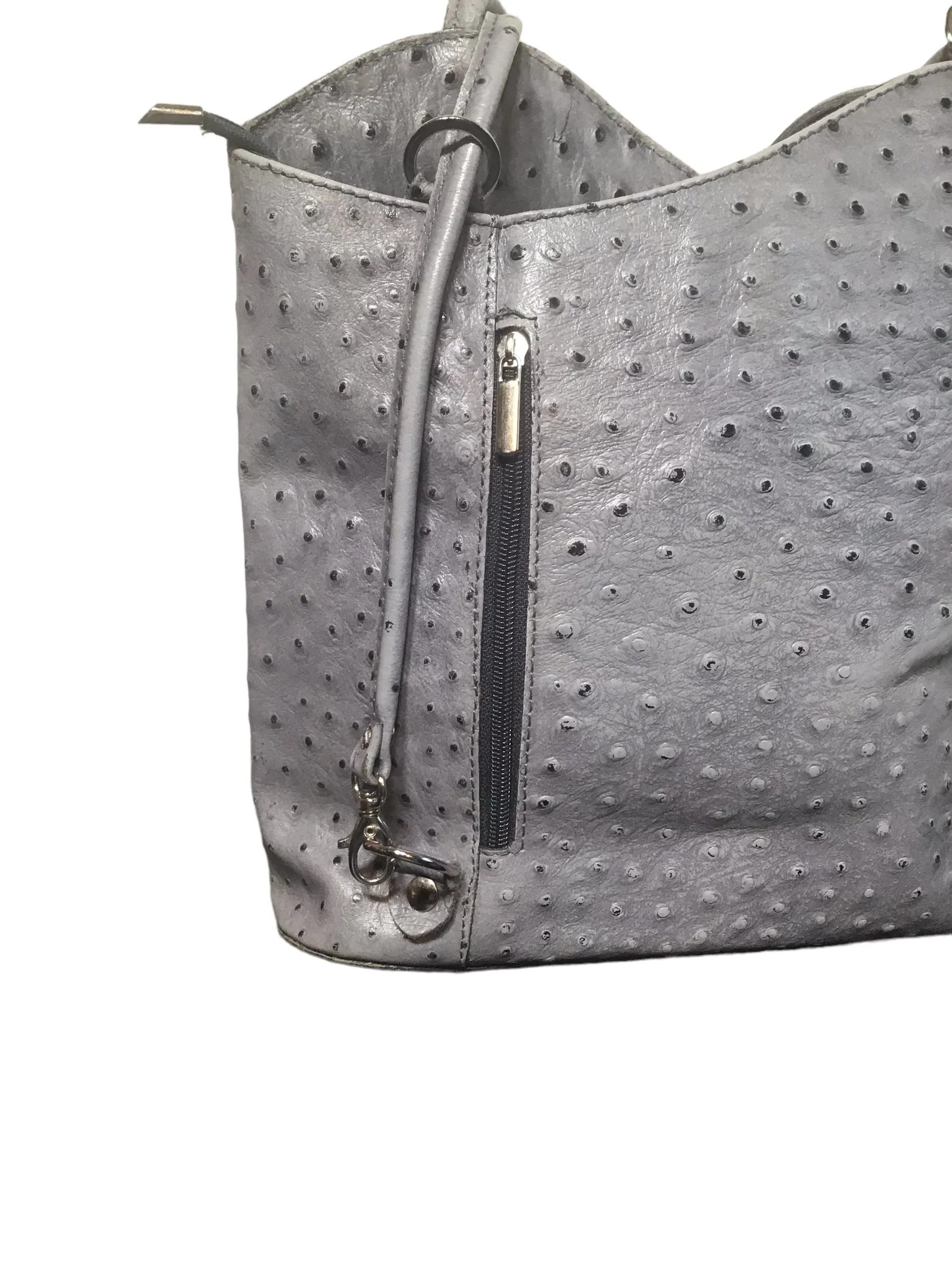 Grey Leather Bag (W28xH28cm)