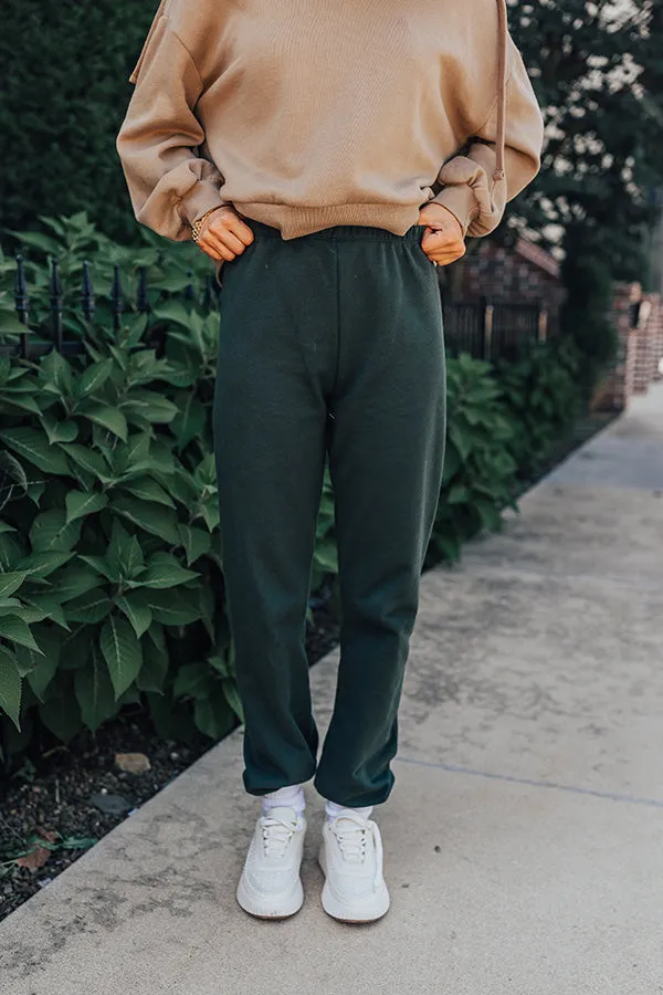 Gym Goals Luxe High Waist Oversized Joggers In Hunter Green