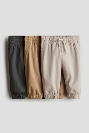 H&M 3-pack Twill Joggers