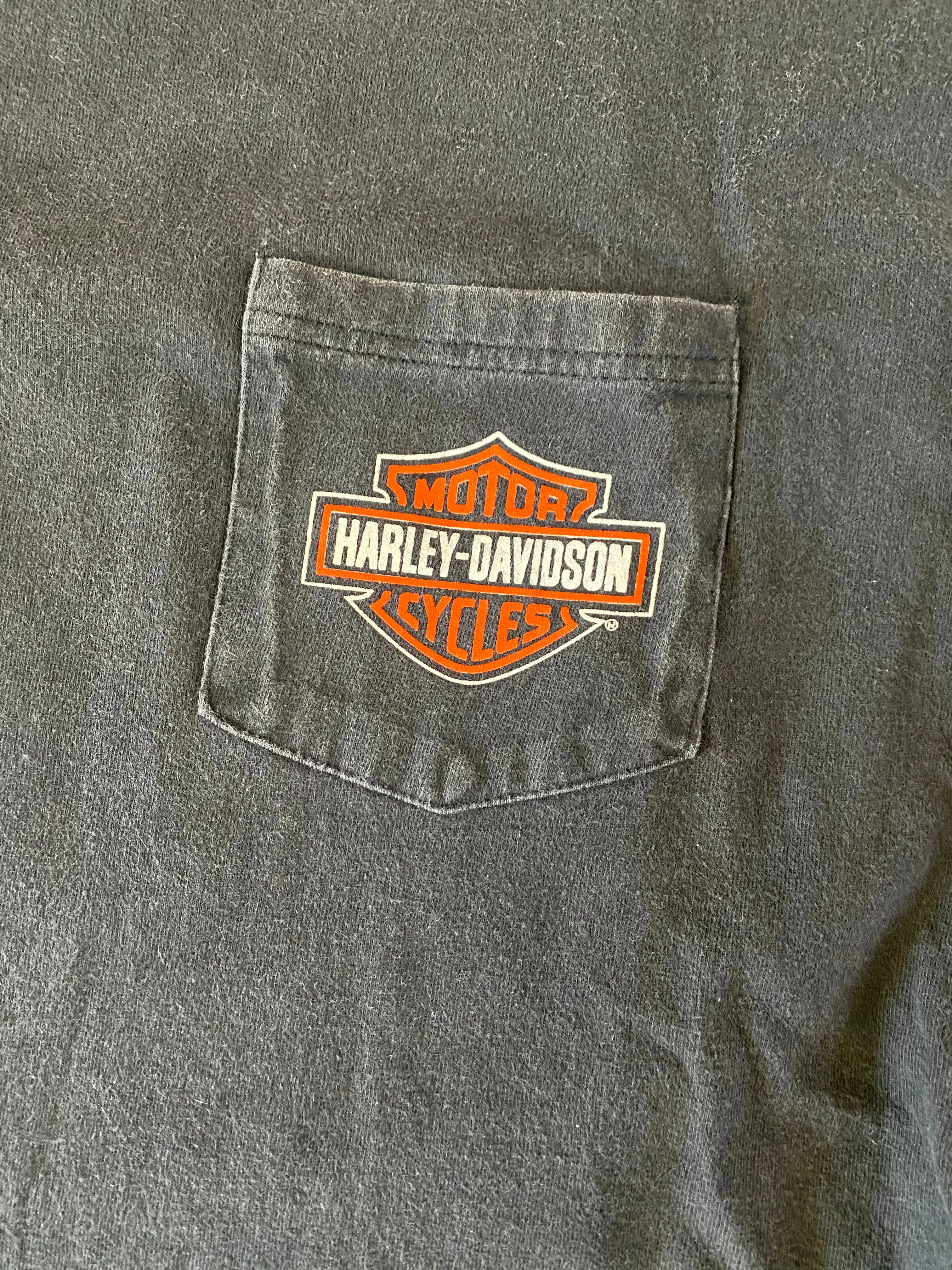 Harley-Davidson 2000’s “Ft. Myers Hot Rods & Harleys” Vintage Distressed Pocket T-shirt