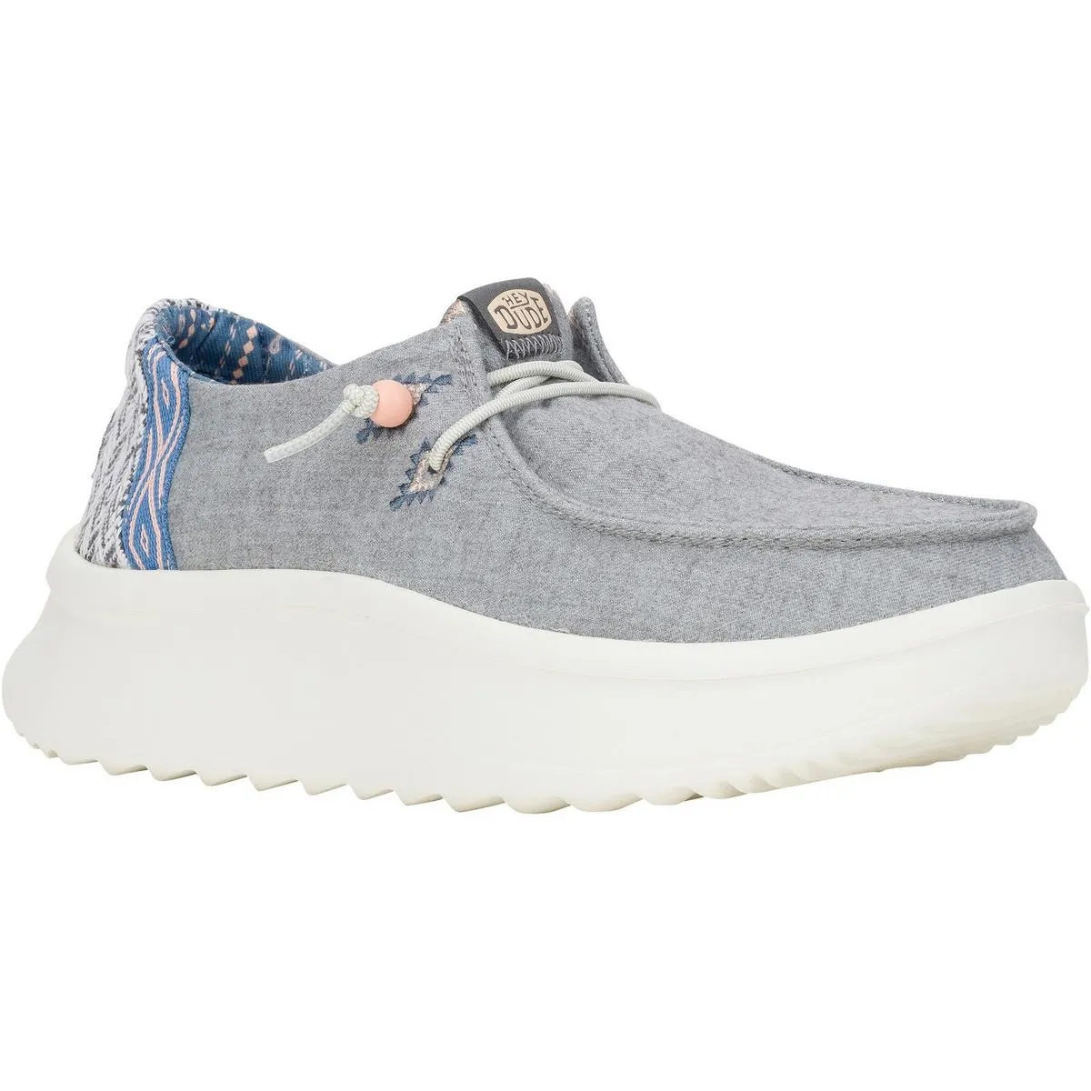 HEYDUDE Wendy Peak Chambray Woven Shoes Grey