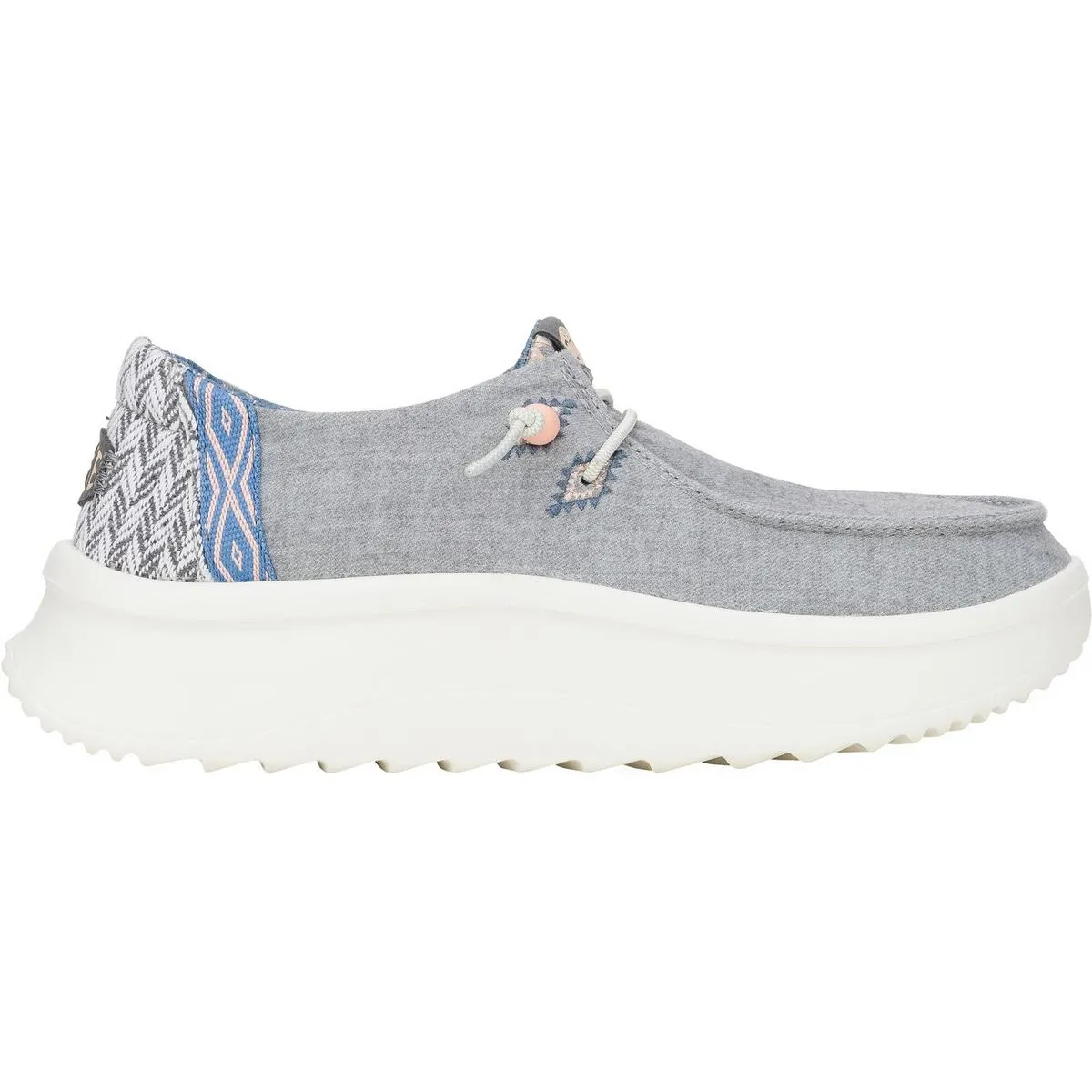 HEYDUDE Wendy Peak Chambray Woven Shoes Grey