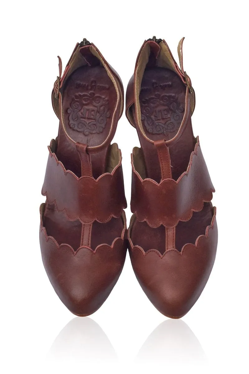 Vintage Brown Leather Heels - Incognito Style