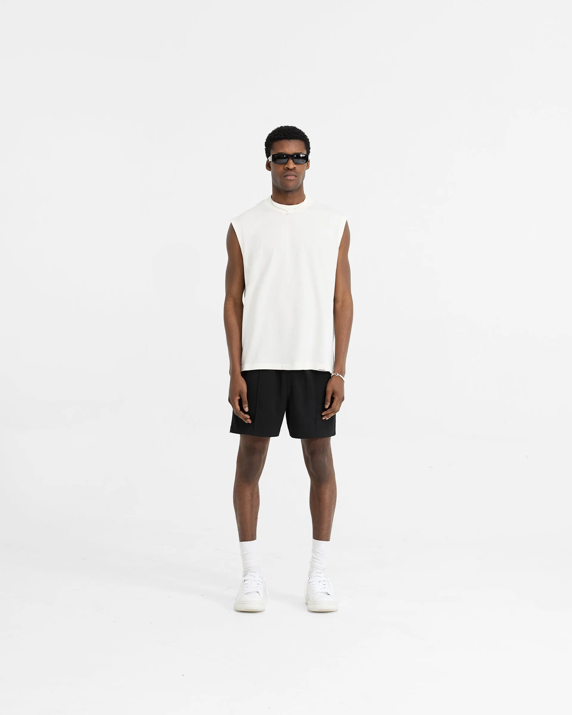 Initial Boxy Tank - Flat White