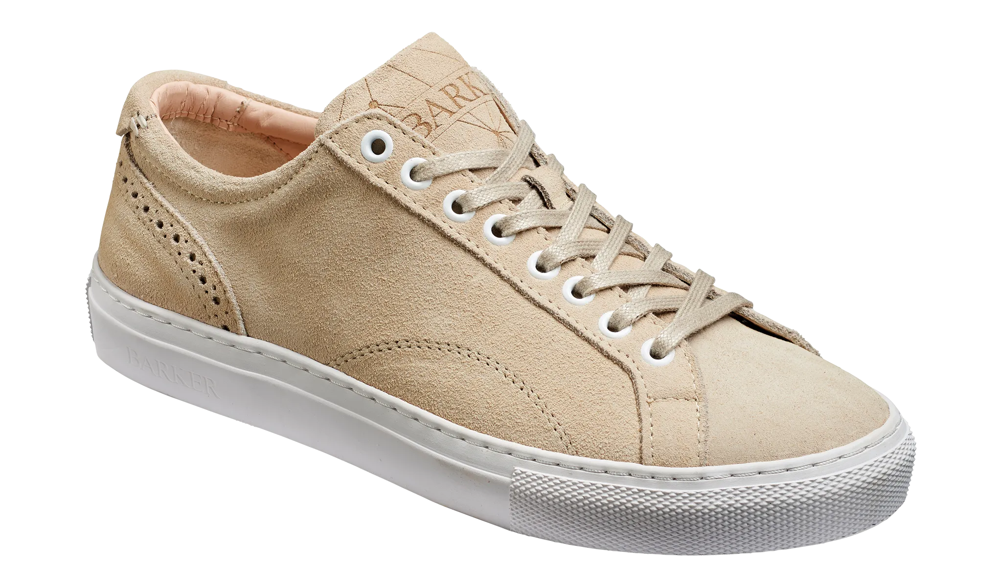 Isla - Beige Suede Hand Stitched Rubber Sole Sneaker