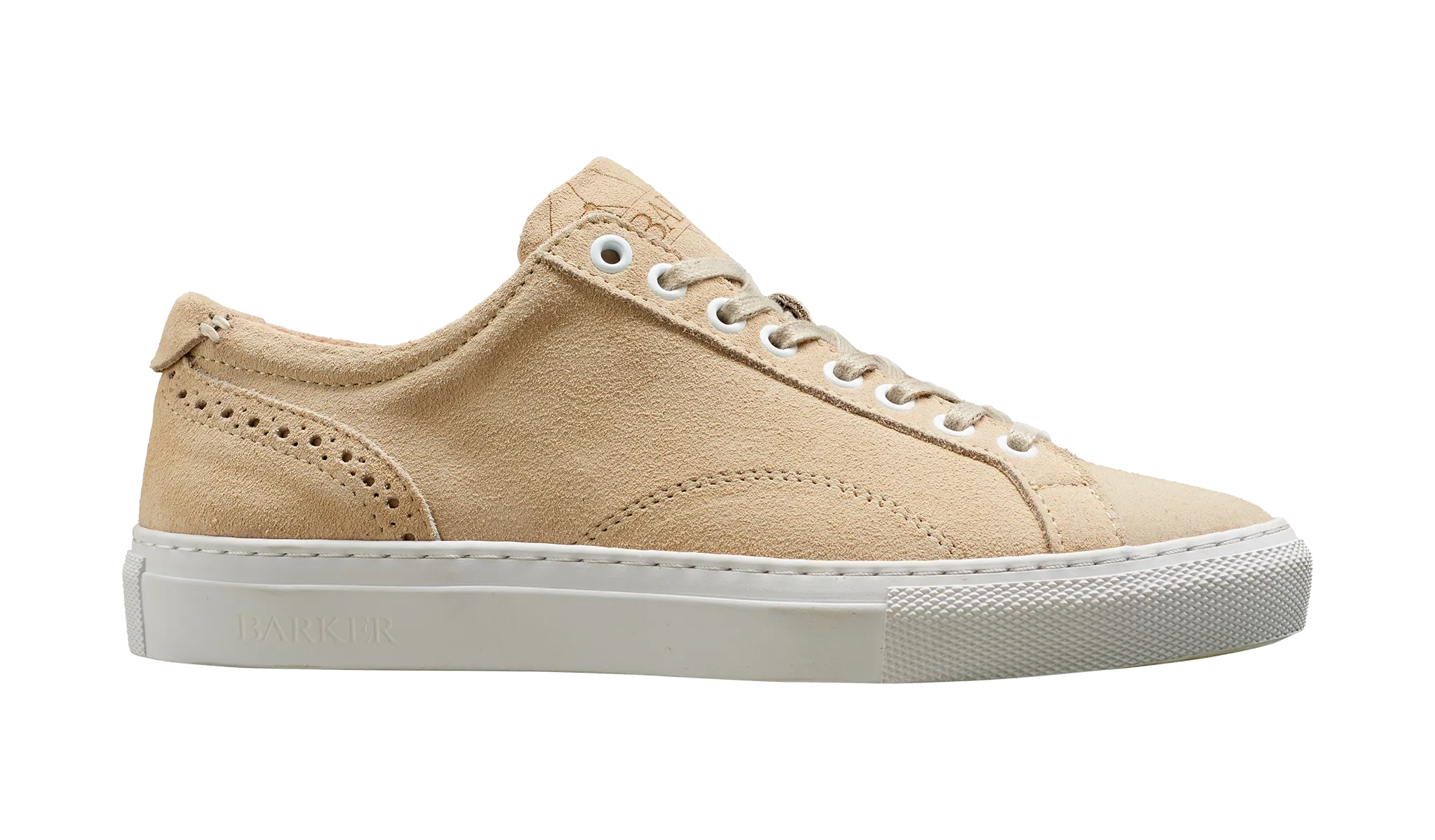 Isla - Beige Suede Hand Stitched Rubber Sole Sneaker