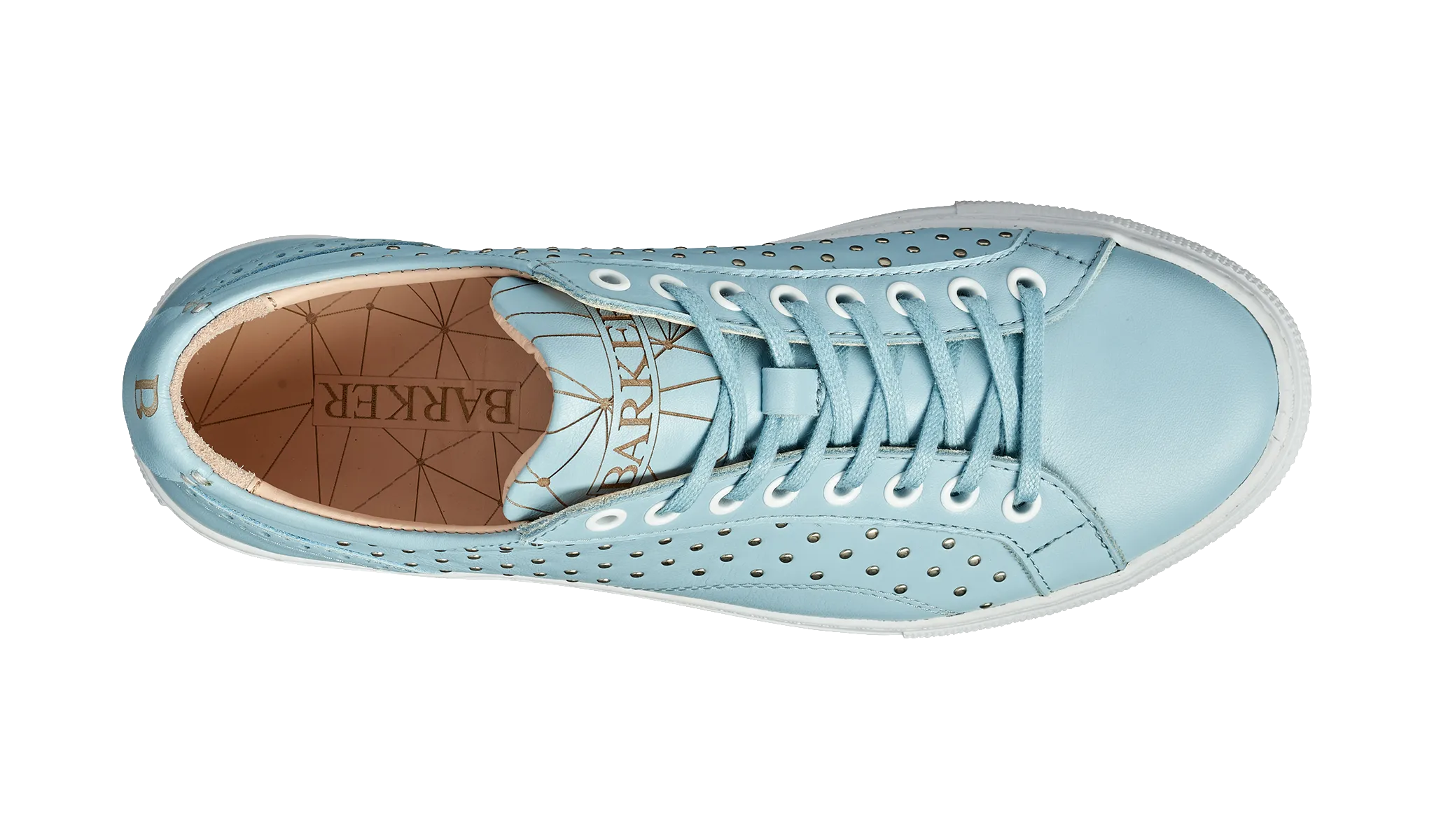 Isla - Pale Blue Calf / Studs Rubber Cup Sole Women Sneaker