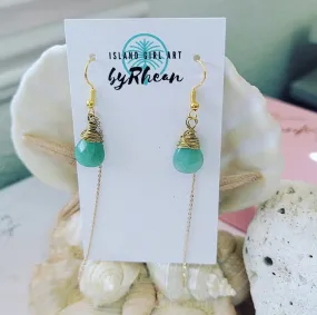 Island Girl Art - Aventurine Natural Stone Earrings (Wrap)