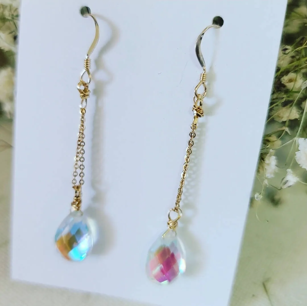 Island Girl Jewelry - Handcrafted Opalite Stone Earrings with Vine Design