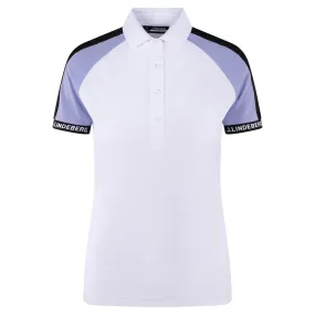 Ladies White J Lindeberg Perinne Golf Polo Shirt